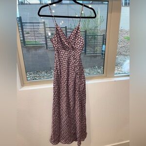 Zara Pink and Black Floral Maxi Dress